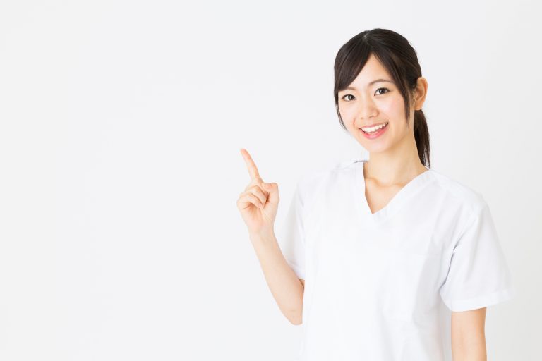portrait of asian nurse isolated on white background