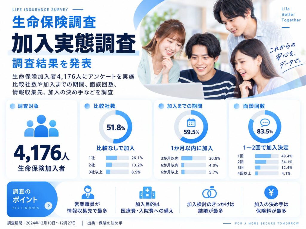 生命保険加入者の約6割が1か月以内に加入 他社比較しない人も半数以上 Open Insurance調査